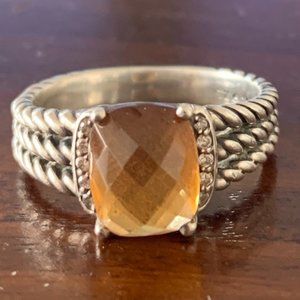 David Yurman Petite Wheaton Ring Citrine & Diamond